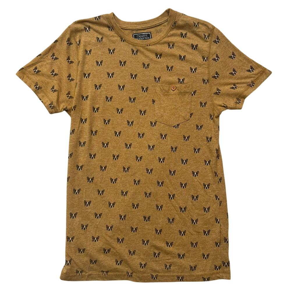 French Bulldog T-Shirt Creative Destruction Mens Size Small All Over Print
